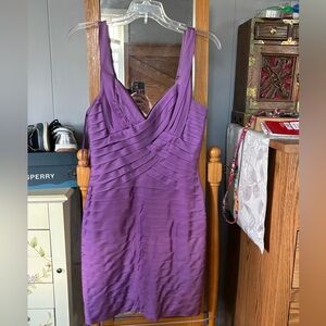 BCBG Maxazria purple lilac bodycon tight dress 8